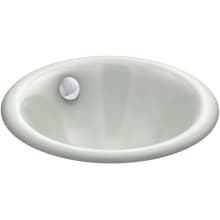 Iron Plains 12" Cast Iron Drop-In or Undermount Bathroom Sink with Overflow