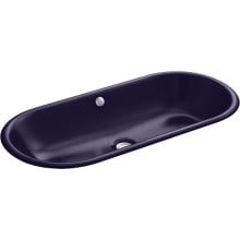 Iron Plains 33" Oval Cast Iron Drop-In or Undermount Bathroom Sink