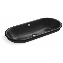 Iron Plains 33" Oval Undermount, Drop In, or Vessel Bathroom Sink with Overflow