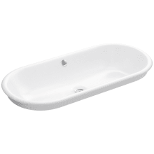 Iron Plains 33" Oval Undermount, Drop In, or Vessel Bathroom Sink with Overflow