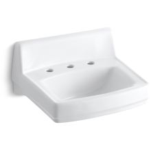 Greenwich 20-3/4" Wall Mounted Bathroom Sink with 3 Holes Drilled and Overflow
