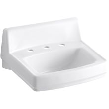 Greenwich 15" Wall Mounted Bathroom Sink with 3 Holes Drilled