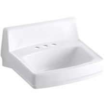 Greenwich 20-3/4" x 18-1/4" Wall-mount Concealed Arm Carrier Bathroom Sink with 4" Centerset Faucet Holes and No Overflow