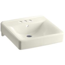 Soho 18" Wall Mounted Bathroom Sink with 3 Holes Drilled and Overflow