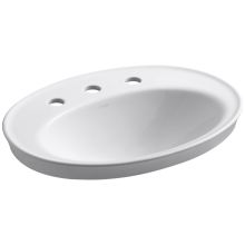 Serif 16-7/8" Drop In Bathroom Sink with 3 Holes Drilled and Overflow