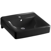 Soho 18" Wall Mounted Bathroom Sink with 1 Hole Drilled and Overflow