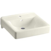 Soho 18" Wall Mounted Bathroom Sink with 1 Hole Drilled and Overflow