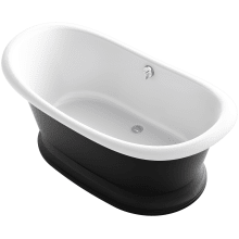 Artifacts 66" Free Standing Cast Iron Soaking Tub with Center Drain - Base Sold Separately