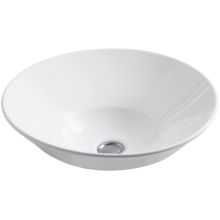 Conical Bell 16-1/4" Circular Vitreous China Drop In Vessel Bathroom Sink