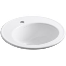 Brookline 19" Drop In Bathroom Sink with 1 Hole Drilled and Overflow