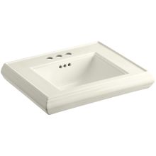 Memoirs Classic 24" Fireclay Pedestal Bathroom Sink with 3 Holes Drilled and Overflow