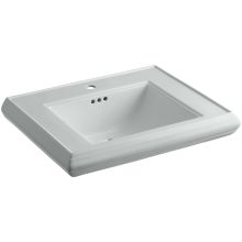 Memoirs Classic 27" Fireclay Pedestal Bathroom Sink with 1 Hole Drilled and Overflow