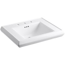 Memoirs Classic 27" Fireclay Pedestal Bathroom Sink with 3 Holes Drilled and Overflow