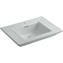 Memoirs Stately 30" Fireclay Pedestal Bathroom Sink with 1 Hole Drilled and Overflow