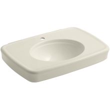 Bancroft 17-1/8" Pedestal Bathroom Sink with 1 Hole Drilled and Overflow