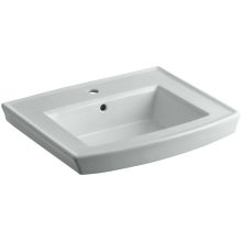 Archer 24" Pedestal Bathroom Sink with 1 Hole Drilled and Overflow