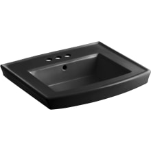 Archer 24" Pedestal Bathroom Sink with 3 Holes Drilled and Overflow