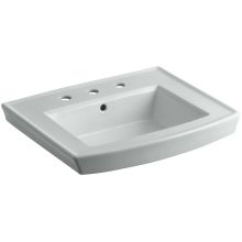 Archer 24" Pedestal Bathroom Sink with 3 Holes Drilled and Overflow