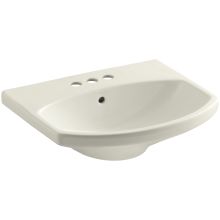 Cimarron 21" Pedestal Bathroom Sink with 3 Holes Drilled and Overflow