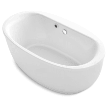 Sunstruck 61" Free Standing Acrylic Soaking Tub with Center Drain and Bask Heated Surface Technology
