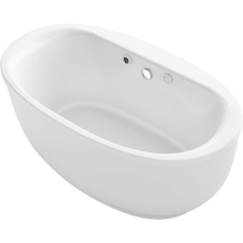 Sunstruck 61" Free Standing Acrylic Air Tub with Center Drain and Overflow