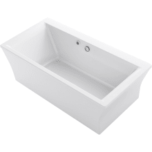 Stargaze 60" Free Standing Acrylic Soaking Tub with Center Drain and Bask Heated Surface