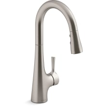 Tempered 1.5 GPM Single Hole Pull Down Kitchen Faucet