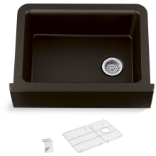 Cairn 29-11/16" Undermount Single Bowl Farmhouse Neoroc Granite Composite Kitchen Sink with Two-Piece Sink Rack and Towel Hook