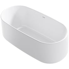 Ceric 60" Free Standing Acrylic Soaking Tub with Center Toe-tap Drain