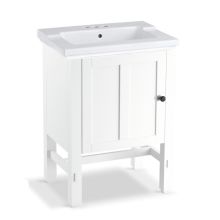 Tresham 24" Free Standing Vanity Set with Wood Cabinet and Single Basin Drop In Sink with 3 Holes Drilled and Overflow