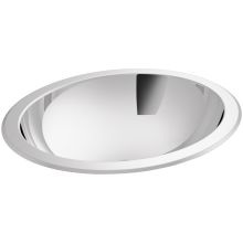 Bachata 17-1/8" Mirrored Stainless Steel Drop-in / Undermount Bathroom Sink With Overflow