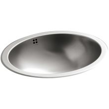 Bachata 17-1/8" Luster Stainless Steel Drop-in / Undermount Bathroom Sink With Overflow