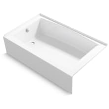 Entity 60" Three Wall Alcove Acrylic Soaking Tub with Left Drain Location and Overflow