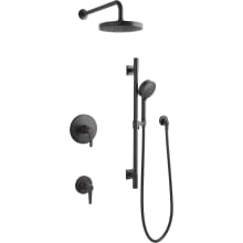 Awaken Pressure Balanced 2.5 GPM Shower System with Shower Head, Multi Function Hand Shower, Slide Bar, Wall Supply, Shower Arm, Hose, and Valve Trim