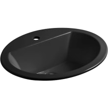 Bryant 20-1/8" Circular Vitreous China Drop In Bathroom Sink with Overflow and Single Faucet Hole
