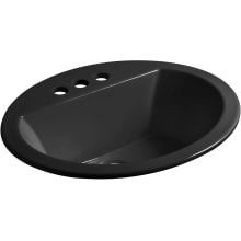 Bryant 20-1/8" Oval Vitreous China Drop In Bathroom Sink with Overflow and 3 Faucet Holes at 4" Centers