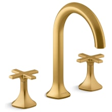 Occasion Double Handle Bathroom Sink Faucet with Cane Spout Design and Cross Handles