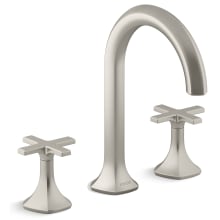 Occasion Double Handle Bathroom Sink Faucet with Cane Spout Design and Cross Handles