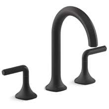 Occasion Double Handle Bathroom Sink Faucet with Cane Spout Design and Lever Handles