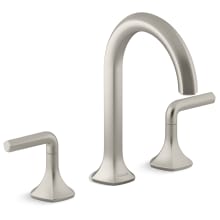Occasion Double Handle Bathroom Sink Faucet with Cane Spout Design and Lever Handles