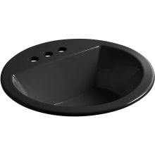 Bryant 18-7/8" Circular Vitreous China Drop In Bathroom Sink with Overflow and 3 Faucet Holes at 4" Centers
