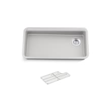Cairn 33" Undermount Single Bowl Neoroc Granite Composite Kitchen Sink with Two-Piece Sink Rack