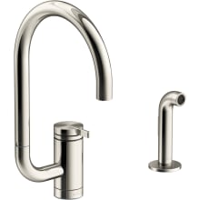 Components 1.5 GPM Single Hole Kitchen Faucet with Two Function Extended Reach High-Arch Swivel Spout with SoftRinse Technology - Includes Side Spray