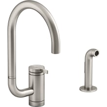 Components 1.5 GPM Single Hole Kitchen Faucet with Two Function Extended Reach High-Arch Swivel Spout with SoftRinse Technology - Includes Side Spray