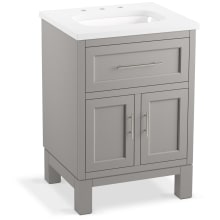 Quo 25" Free Standing Single Basin Vanity Set with Cabinet and Quartz Vanity Top