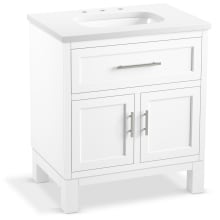 Quo 31" Free Standing Single Basin Vanity Set with Cabinet and Quartz Vanity Top