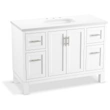 Quo 49" Free Standing Single Basin Vanity Set with Cabinet and Quartz Vanity Top