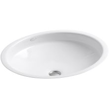 Canvas 19.44" Undermount Enameled Cast Iron Sink with Overflow