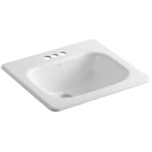 Tahoe 21" Cast Iron Drop In Bathroom Sink with 3 Holes Drilled and Overflow