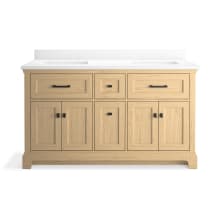 Charlemont 61" Free Standing Double Basin Vanity Set with Cabinet and Quartz Vanity Top
